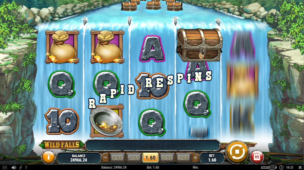 Функция бързо повторно завъртане в Wild Falls