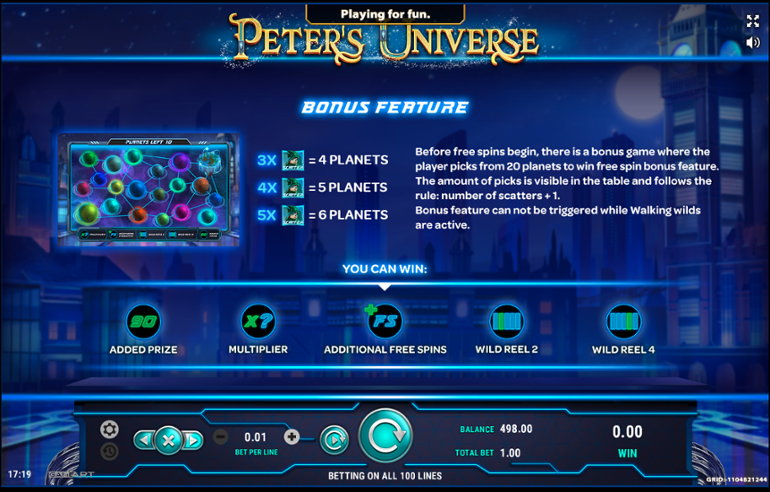 Freespins i Peters Universe