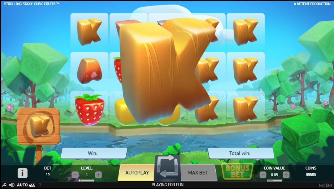 Πιθανότητα bonus bet στο Strolling Staxx Cubic Fruits