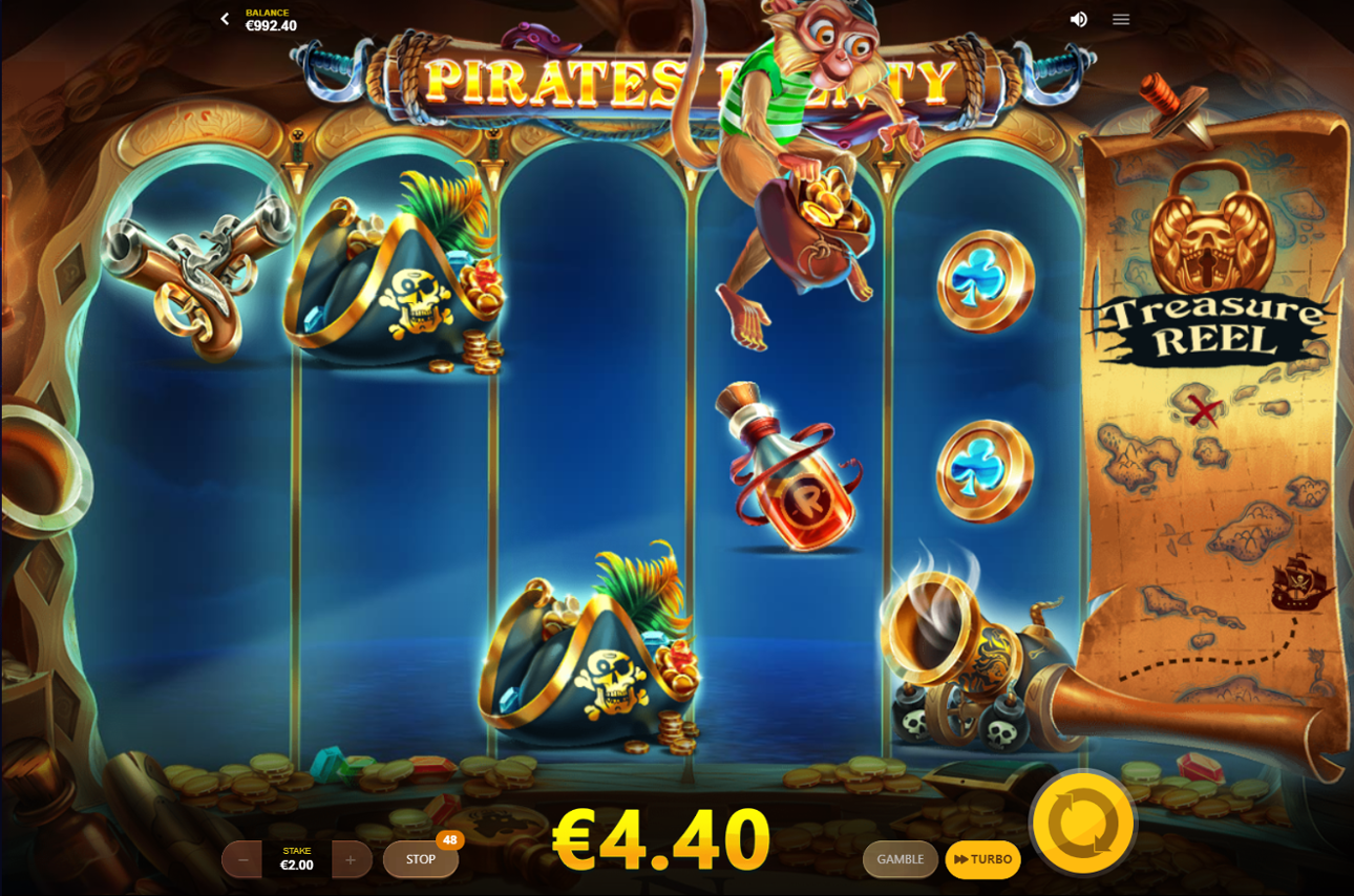 Símbolo Wild do Macaco na slot Pirates’ Plenty