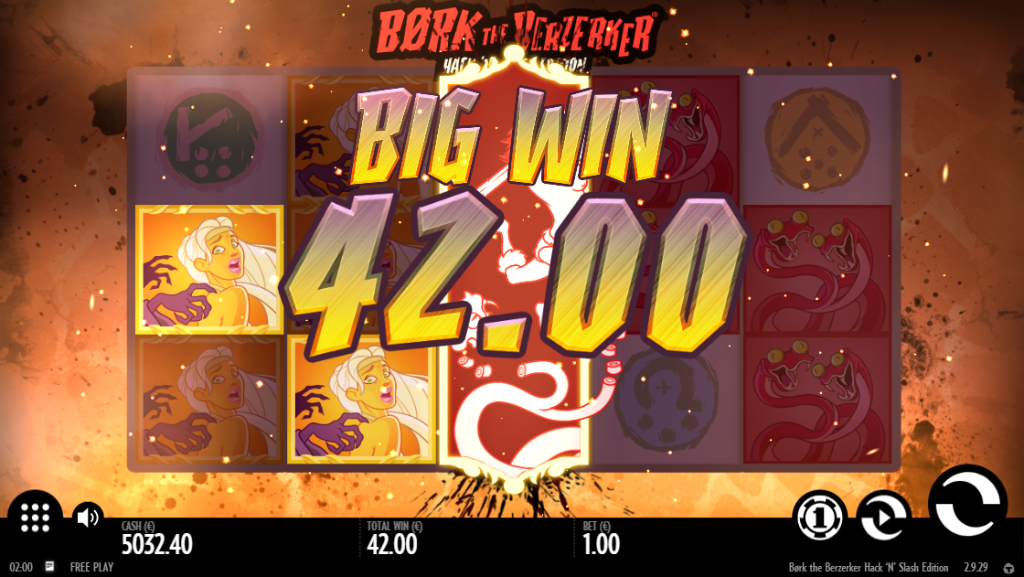 Storvinst med toppsymboler i Bork the Berzerker