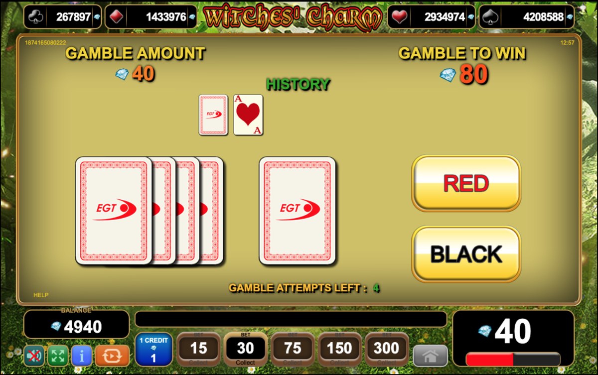 Gamble-funktionen på Witches' Charm